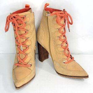 Steve Madden "Track" Leather Suede Heeled Boots. SIZE 10M.